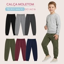 Kit 3 Calças Moletom Escolar Menino Infantil 1 ao 14 - Multicolorido - Visão 11