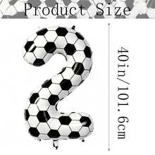 1pc 40 Inch Football Number Aluminum Foil Balloon, Number 0-9 Large Sports Event Decoration, Football Theme Party Celebration, Birthday, Wedding, Father's Day, Graduation Party Decoration Balloon, Suitable For Football Event Theme Birthday Party Background Decoration - View 5