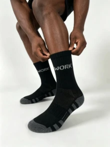 1/5/10 Pairs Simple Letter Print Unisex Mid-Calf Socks, Comfortable And Breathable, Suitable For Daily Wear And Autumn Wear. - Multicolor - View 5