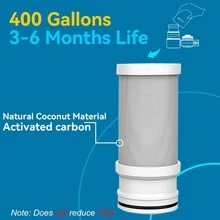 VORTOPT NSF 認證 T1-ACF/T2-ACF/T6-CTO 水龍頭濾芯替換裝，3-6 個月使用壽命，減少氯、改善口感與異味 T1/T2 T6-CTO 濾芯(3入組) - 濾芯 - 查看 9