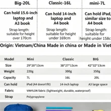 1 Piece Waterproof Canvas Backpack With Art Print, Adjustable Straps, Large Capacity, Zippered Pocket For School, Everyday Use And Outdoor Activities - 夏景 - 查看 3