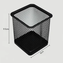 Support à stylo en fil de fer simple, seau de rangement en métal grillé en fer pour articles de papeterie d'étudiant, rangement de bureau - porte-stylo - Voir 10