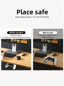 DATA FROG Gaming Controller Bottom-Hanging Storage Base, No Drilling Required, Stable Anti-Slip, 2PCS Universal Holder - View 3