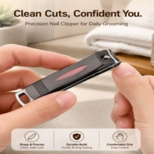 Fashion Grey Tone Nail Clipper, Sharp & Durable Nail Cutter, Portable Travel Manicure Tool - Dark Grey - View 4