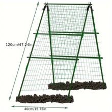 1/2件 47x15英吋 花園小黃瓜攀爬架 室外攀爬植物支撐架，適用於花園種植床，含攀爬網與植物支撐夾的室外攀爬植物園藝用品 - A - 查看 3