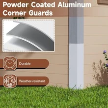 Aluminum Siding Corners Metal Corner Guards For Vinyl SidingOutdoor Whacking Protection For Wall, Easy To Install 2 Packs - A - View 3