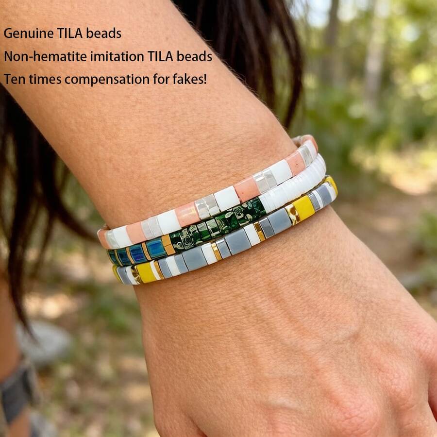 New Fresh Summer Vintage Niche TILA Bracelet, Japanese Imported Bracelet, Multi-Layer Stackable - Multicolor - View 1