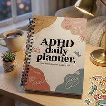 1PC ADHD Daily Planner, Soft Low-Saturation Color Block Spiral Notebook, Your Brain Deserves Support, Stress-Relieving Planner For People With Attention Deficit, Niche Practical Gift - A - View 1