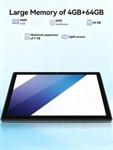 Qetupa (不支援 SIM 卡)10.1 吋 Android 13 平板電腦，4GB RAM+64GB ROM，MTK 6737 四核 1.3GHz 處理器，HD(1280x800) IPS 觸控螢幕，5MP 前置鏡頭&13MP 後置鏡頭，6000mAh 電池(不含適配器) - 藍色 - 查看 5