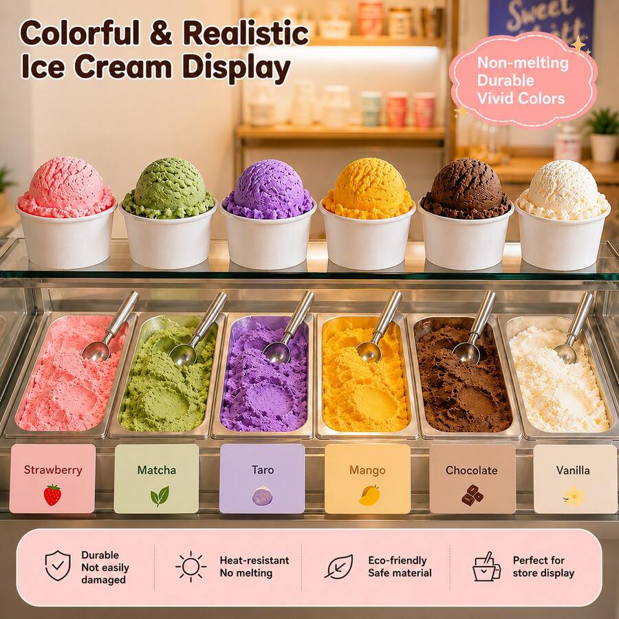 Large-Sized Simulated Paper Cup Ice Cream Model. Adopting Rigid PU Material, It Is High Temperature Resistant, Hard To Damage And Available For Long-Term Use. Suitable For Counter Display In Dessert Shops And Ice Cream Parlors, It Can Attract Customers And Effectively Increase Conversion Rate. - Paper Cup Ice Cream Ball Model - View 1