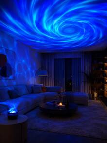 1pc [Starry Sky Projection Lamp] USB Powered Remote Control Atmosphere Night Light, Suitable For Bedroom, Dorm, Game Room, Party Scene Decoration - Multicolor - View 3