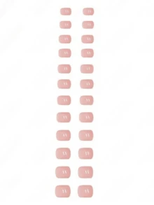 24pcs Short Square Minimalist Sexy Pink Translucent Gorgeous Design Nail Art Set, Long Press Nails Suitable For Party, Ball Or Daily Wear, Comes With Jelly Glue And Nail File - Baby Pink - View 3