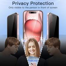 3 buah Pelindung Layar Kaca Tempered Privasi, Anti-Intip, Anti-Gores, Tahan Aus, Kompatibel dengan Casing Ponsel, Tahan Guncangan, Tahan Ledakan, Tahan Minyak dan Lapisan Tahan Gores - 3 buah - View 5