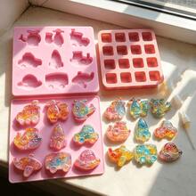 2pcs Cute Silicone Molds, Cartoon Vehicle And 16-Grid Square Mold, Suitable For DIY Plaster, Soap, Candle, Resin Crafts And Home Decor - Cross-section Set - View 4
