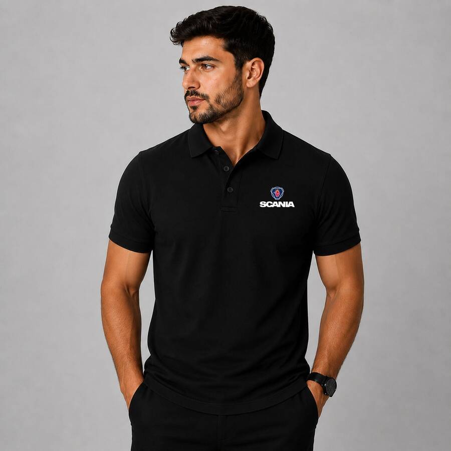 Men's Trucker Polo Shirt With Polo Collar - Negro - Ver 1