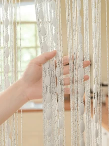Fashionable All-Season Fly & Insect Curtain, Tassel Room Divider Screen Decor, Bead Curtain, Shiny Line Curtain, Creative Mixed Style, Fluffy Lantern Ball Curtain, Suitable For Indoor Hanging Decoration And Closet Divider Curtain - Multicolor - View 3