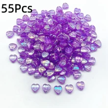 35/55/88/100/200Pcs Colorful Heart-Shaped Acrylic Beads Transparent Colorful Heart Beads For Jewelry Making DIY Craft Materials Random Colors - Multicolor - View 24