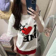 Summer Cotton Women's New Casual Joker Fashion T-Shirt With Round Neck And Short Sleeves - White - View 3
