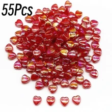 35/55/88/100/200Pcs Colorful Heart-Shaped Acrylic Beads Transparent Colorful Heart Beads For Jewelry Making DIY Craft Materials Random Colors - Multicolor - View 14