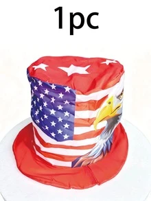 1 Peça Novo Chapéu do Dia da Independência Americana, Chapéu de Torcida da Copa do Mundo, Adereço de Decoração de Festa, Cartola com Bandeira Americana, Adequado para Torcedores de Esportes, Chapéu do Tio Sam, Adereço de Decoração do Dia da Independência Americana, Adequado para o Dia da Independência Americana, Jogos da Copa do Mundo, Reuniões Familiares e Uso Diário - Multicolorido - Visão 14