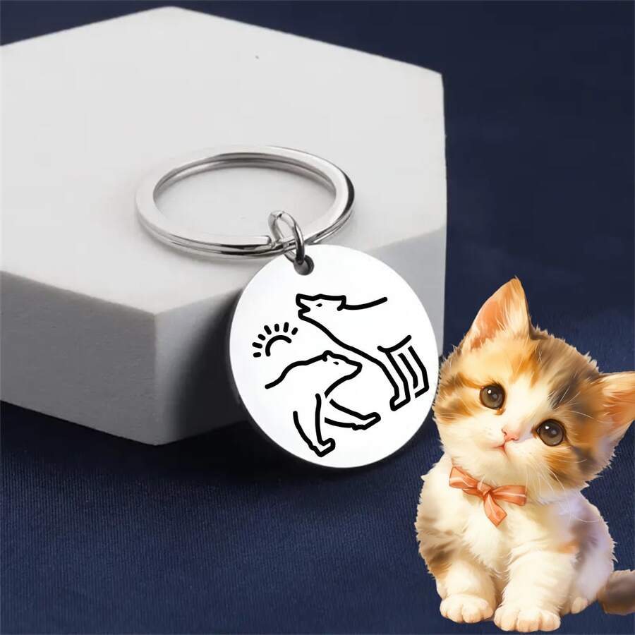 All-Season Constant Temperature Durable Pet Jewelry, Stainless Steel Pet Pendant Dog Tag ID Tag, Universal Pet Collar Charm, Resistant To High And Low Temperatures, Not Easily Deformed Or Faded, Suitable For Domestic Cats And Dogs In Northern And Southern Regions - Multicolor - View 1