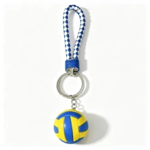 Mini Realistic Football Keychain, Woven Leather Cord Pendant, Bag Charm, Creative 3D Football Keyring, Sports Style Minimalist Accessory, Small Gift - Multicolor - View 10