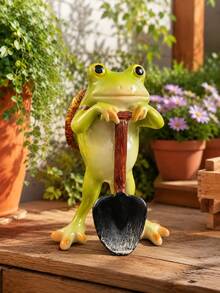 Forest Home Decor 3pcs Frog Figurine Set, Digging, Bathing, Lazy Frog Resin Sculptures, Aquarium Decoration, Water Landscape Fish Tank Decor, Cute Animal Mini Figurines, Suitable For Home Bookshelf And Desk - Forest Frog - View 11