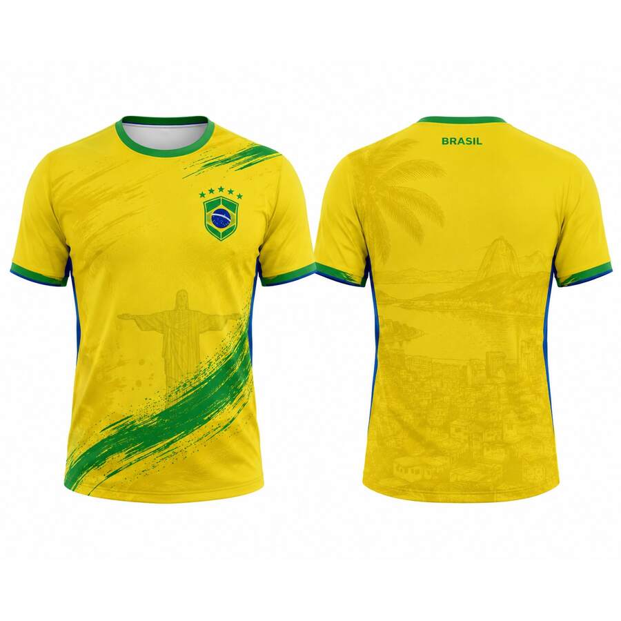 In The 2026 Football Match Among The United States, Canada And Mexico, The Team Uniform Of Brazil 1 Was Made Of Lightweight And Breathable Fabric, Which Was Very Comfortable To Wear. This Was An Excellent Choice For The Spectators Watching The Game. Creative Gift - 彩色 - 查看 1