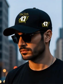 1 pièce/2 pièces Casquette de baseball à visière courbée et sac bandoulière unisexes avec design graphique imprimé personnalisé "New York 47", mode de rue, sports de plein air, ajustable, cadeau pour vous-même ou vos amis - Multicolore - Voir 2