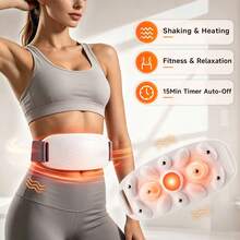 Hailicare Electric Abdominal Massager, 9 Intensity Levels + 3 Heating Levels, Intelligent Timer, Suitable For Waist, Back And Legs, 1200mAh Type-C Rechargeable, Ideal Holiday Gift - White - View 2