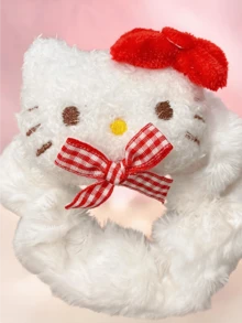 Miniso Hello Kitty 毛絨蝴蝶結髮圈 1入 柔軟彈性 舒適輕盈 女款 日常派對旅行禮物 - 樣式1 - 查看 2