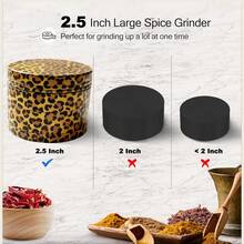 The Luxe Grinder | 2 Inch Cute Pink Strawberry, Cherry & 2.5 Inch Leopard Print | Chic Zinc Alloy For Her,  Accessories, Gift For Smokers - 豹 - 查看 3