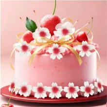 100pcs Edible Flower Cupcake Decorations, Sticky Rice Paper Cake Toppers For Wedding Birthday Party Cake Food Decor Frosting And Decoration - Multicolor - View 5