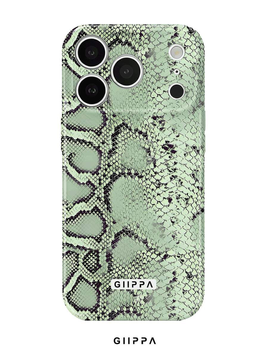 GIIPPA 1pc Light Green Python Pattern Design Phone Case, Compatible With Phone 17 Pro Max, 16 Pro Max, 15 Pro Max, 14 Pro Max, 11/12/13/14/15/16 Pro Max Plus, Korean Style High-End Fashionable And Fun Phone Case, Elegant Design Suitable For Men And Women, Perfect Gift For Girlfriend For Christmas, Valentine's Day, Easter, Wedding Season And Birthday! - Multicolor - View 1