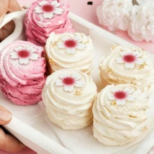 100pcs Edible Flower Cupcake Decorations, Sticky Rice Paper Cake Toppers For Wedding Birthday Party Cake Food Decor Frosting And Decoration - Multicolor - View 6