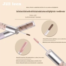 Barra de Contorno de Doble Punta JILL LEEN, Combina Funciones de Sombra Facial y Corrector de Iluminación, Define Precisamente el Contorno de la Nariz y el Perfil Lateral, Diseño Ligero y Portátil, Adecuado para Viajes y Uso Diario - Sérum facial de doble punta G01 - Ver 4