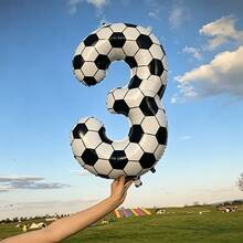 1pc 40 Inch Football Number Aluminum Foil Balloon, Number 0-9 Large Sports Event Decoration, Football Theme Party Celebration, Birthday, Wedding, Father's Day, Graduation Party Decoration Balloon, Suitable For Football Event Theme Birthday Party Background Decoration - View 9