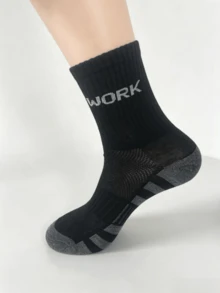 1/5/10 Pairs Simple Letter Print Unisex Mid-Calf Socks, Comfortable And Breathable, Suitable For Daily Wear And Autumn Wear. - Multicolor - View 11