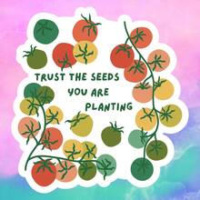 Tomato TRUST THE SEEDS YOU ARE PLANTING, Soft Colors With Vibrant Energy, Waterproof Vinyl Sticker - Durable Smooth Surface, Self-Adhesive Bumper Sticker, Suitable For Cars, Windows, Laptops, Trucks, Water Bottles - Multi-Functional Durable Design, Car Sticker - Vinyl - View 2