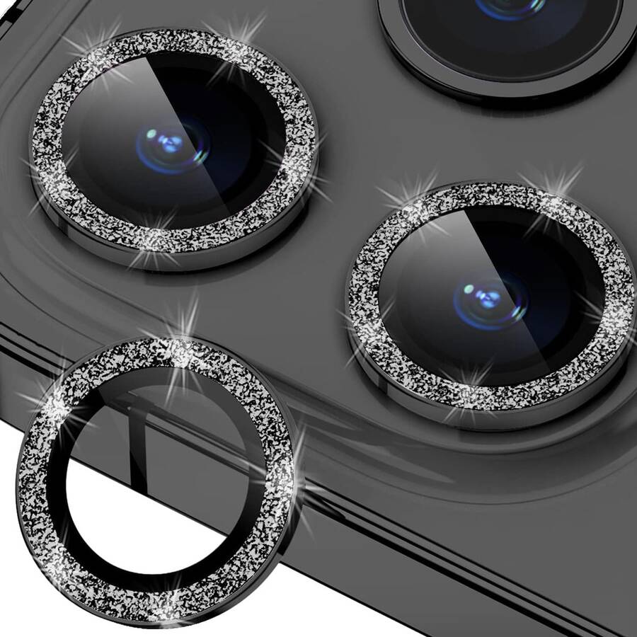 CASECOPS 9H 鋼化玻璃金屬亮面環形相機鏡頭保護蓋 - 黑色 - 適用於 iPhone 17/17 E/17Air/17pro/17promax/16/16pro/16plus/16promax/16 14 Pro (6.1 吋) 與 14 Pro Max (6.7 吋),具備防刮高清覆蓋與金屬環設計,提供最大化保護 - 3件 - 查看 1