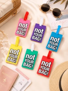 Etiqueta de equipaje de goma suave de PVC creativa, etiqueta de identidad de maleta estilo tarjeta de embarque de dibujos animados, etiqueta de bolsa de viaje anti-pérdida, accesorio de equipaje portátil y duradero - Multicolor - Ver 3