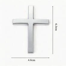 2PCS Christian Cross Car Emblem Sticker – Solid Metal Jesus Cross Badge Decal For Auto Trunk Tailgate Side Fender, Religious Car Decoration - A - 查看 6