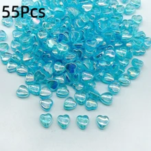 35/55/88/100/200Pcs Colorful Heart-Shaped Acrylic Beads Transparent Colorful Heart Beads For Jewelry Making DIY Craft Materials Random Colors - Multicolor - View 16