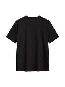 Camiseta unisex negra de gran tamaño, hecha de tela gruesa, con un elegante diseño de silueta de coche 5.0, perfecta para usar de manera casual con jeans, mostrando individualidad. También adecuado como regalo para parejas, obsequios de cumpleaños y regalos para ocasiones especiales. - Negro - Ver 2