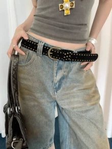Antique Bronze Studded Velvet Black