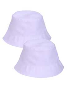 2pcs Spring & Summer Korean Style Letter Embroidered Wide Brim Bucket Hats, Reversible Outdoor Sports Travel Beach Sun Protection Hats For Men & Women - Multicolor - View 10
