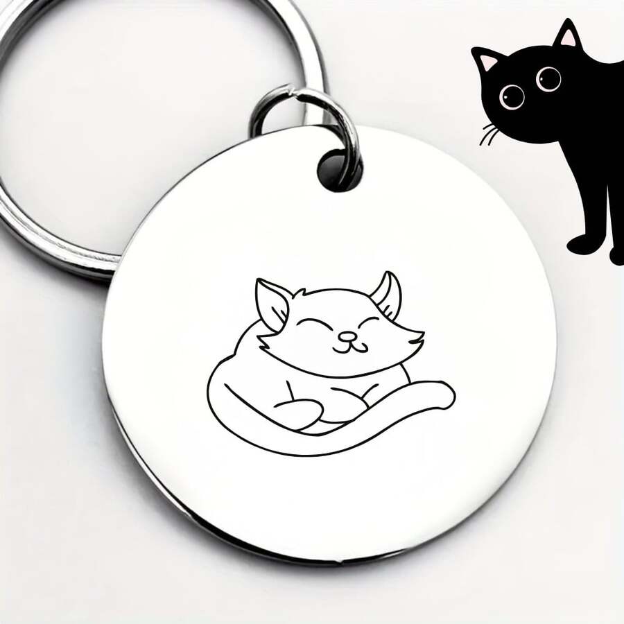 Stainless Steel Pet Pendant, Easy Pull-Up Hanging Installation, Versatile Minimalist Luxury Style, Clearly Distinguishes Pet Owner Identity, Long-Lasting Metal Texture, Universal Style For All Cats And Dogs - Multicolor - View 1