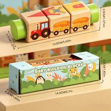 Mainan Kayu untuk Pendidikan Anak Usia Dini: Balok Puzzle Putar Montessori, Kubus Putar, Balok Genggam Edukatif. - MultiWarna - View 11