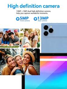 Qetupa 10.1 吋 Android 15 平板電腦，4GB RAM + 64GB ROM，RK3562 四核處理器，WiFi，1280 X 800 HD 螢幕，6000mAh 電池，5MP + 13MP 雙鏡頭，立體聲喇叭，時尚設計，耐用結構 - 粉色 - 查看 5