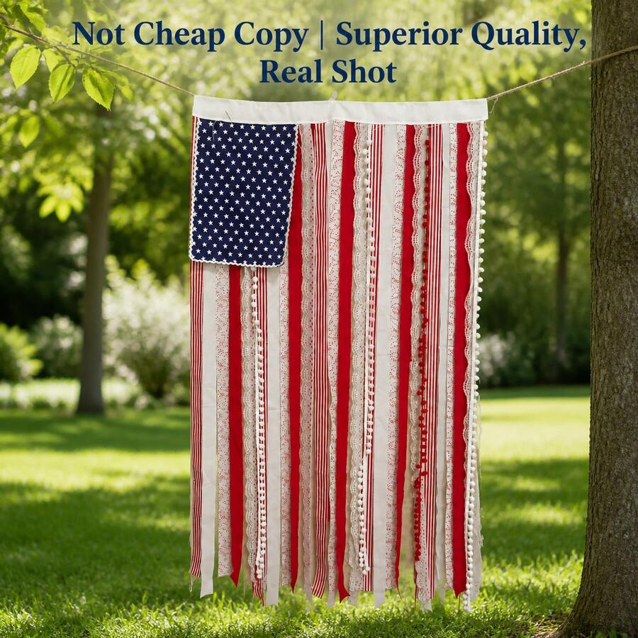 4th Of July Decorations American Flag Banner Hanging Fourth Of July Banner 250th Anniversary Patriotic Independence Day Accessories Decor For Home Outdoor Indoor - A - Xem 1